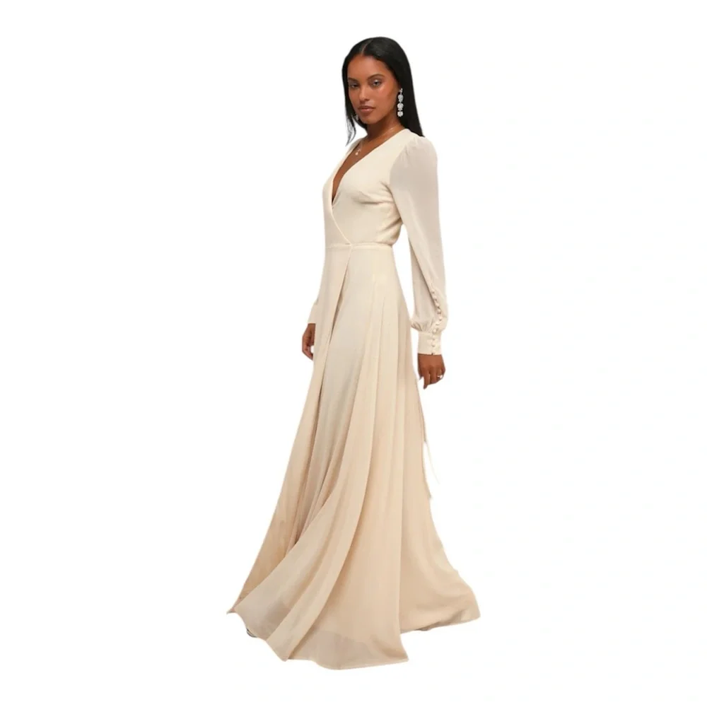LULUS Maxi Elegant Cream Maxi Dress - Picture 4 of 8